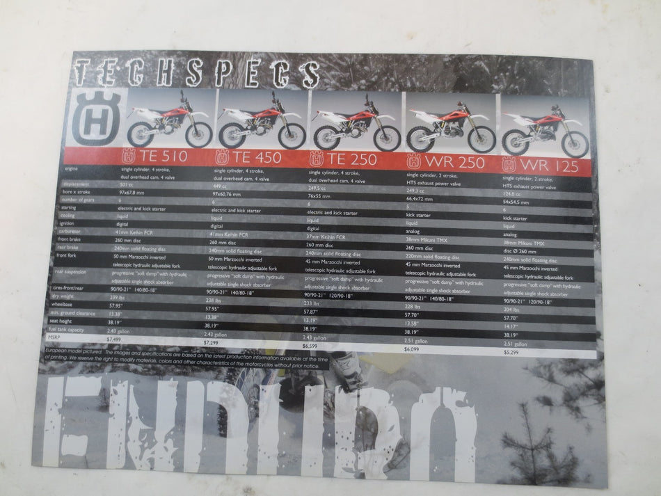 HUSQVARNA ENDURO 2007 MODELS SALES BROCHURE