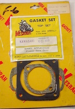 VESRAH GASKET KIT Kasasaki F6 125 71 73 Top End NEW