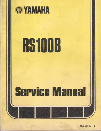 GENUINE YAMAHA RS100B SERVICE MANUAL RS100 B