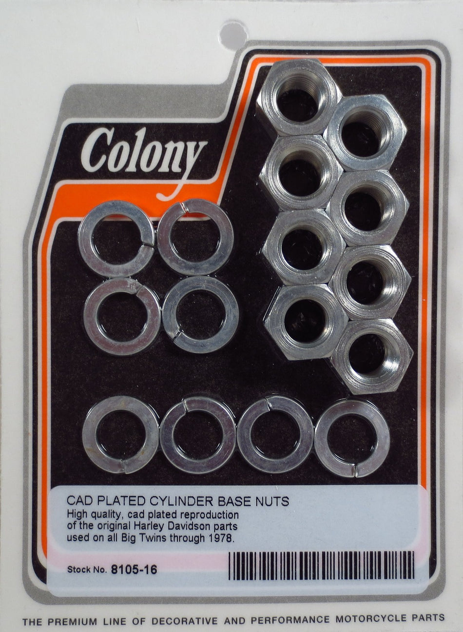 CYLINDER BASE NUTS Harley Knucklehead Panhead Shovel 8105-16