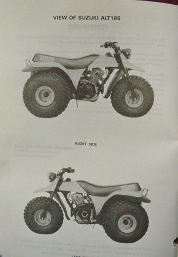 GENUINE SUZUKI ALT185 Factory SERVICE MANUAL  ALT 185
