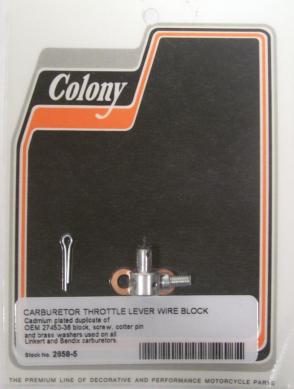 THROTTLE LEVER WIRE BLOCK KIT LINKERT CARBURETOR BENDIX HARLEY SPORTSTER PANHEAD