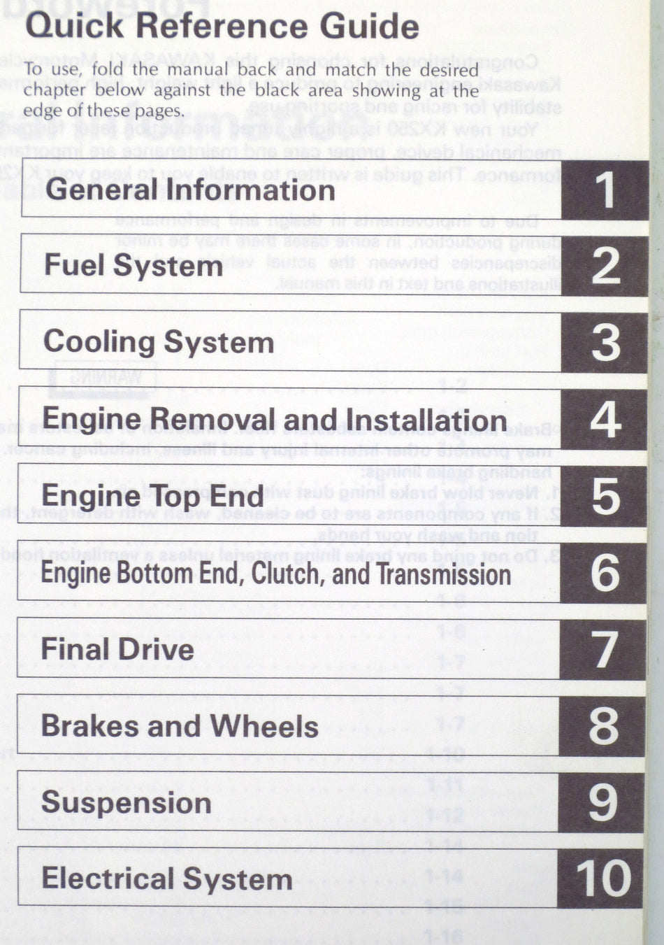 Genuine Kawasaki KX250 D2 Owner's Manual and Service Manual
