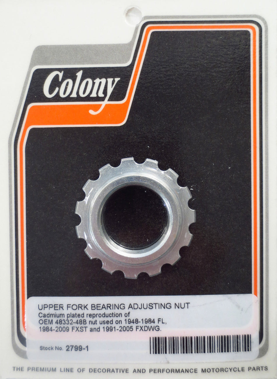 Harley Panhead Shovelhead Upper Fork Bearing Adjusting Nut 2799-1