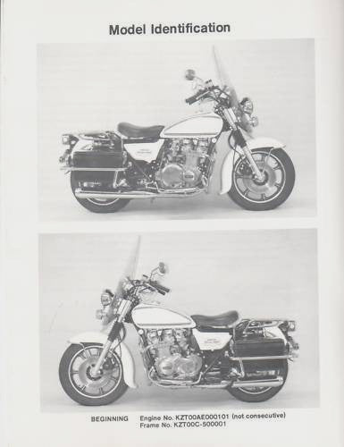 KAWASAKI KZ1000-C1 POLICE SERVICE MANUAL SUPPLEMENT