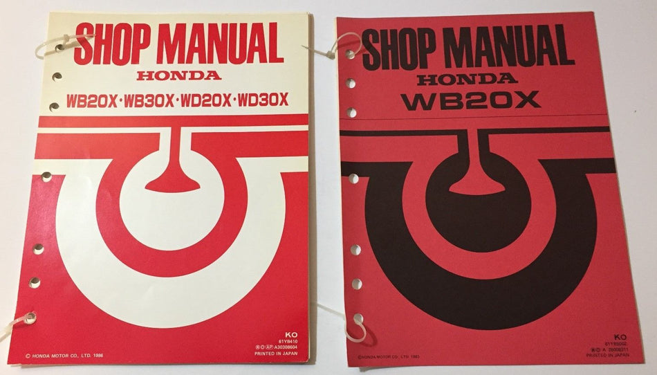 HONDA WB20X WB30X WD20X WD30X WATER PUMP SHOP MANUAL 61YB410 WITH SUPPLEMENT