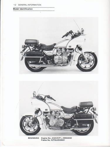 KAWASAKI KZ1000-P3 POLICE SERVICE MANUAL SUPPLEMENT