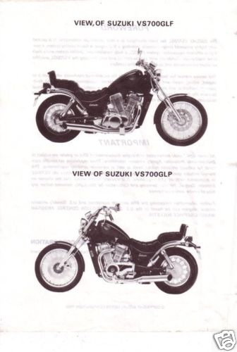SUZUKI FACTORY SERVICE MANUAL VS700GL VS 700 GL
