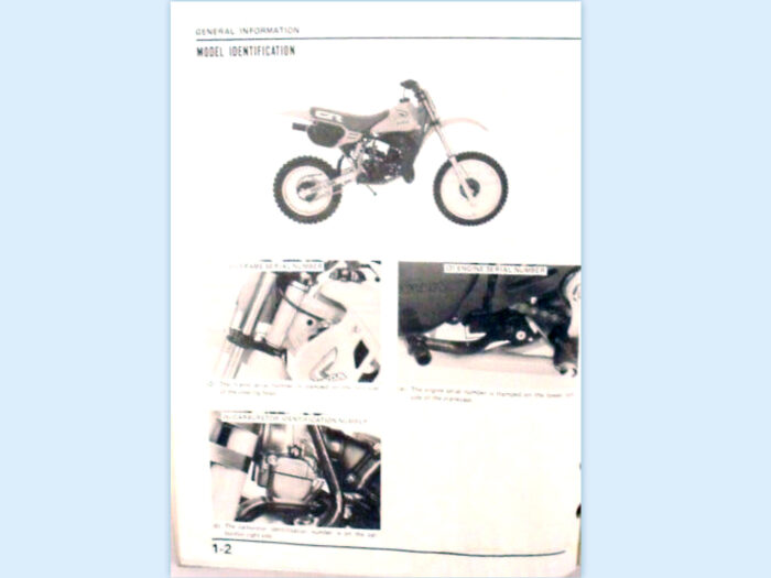 Genuine Honda 1985 CR80R Shop Manual - Image 2